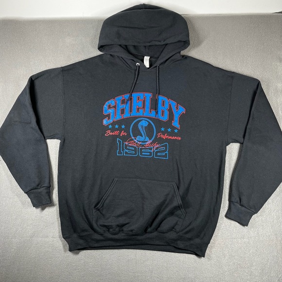 Shelby Cobra Hoodie XL Black Jerzees NuBlend 1962 Built for Performance Graphic - Picture 1 of 9
